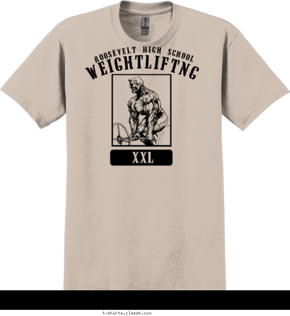 weightlifting t-shirt design with 1 ink color - #SP1041