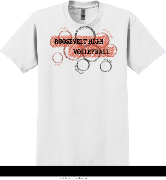 volleyball t-shirt design with 2 ink colors - #SP1057