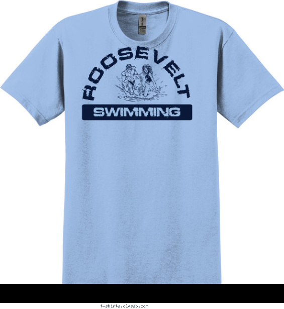 swimming t-shirt design with 1 ink color - #SP1065