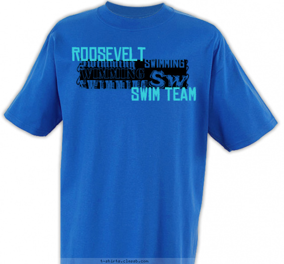 swimming t-shirt design with 2 ink colors - #SP1066