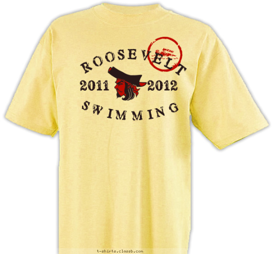 swimming t-shirt design with 2 ink colors - #SP1070