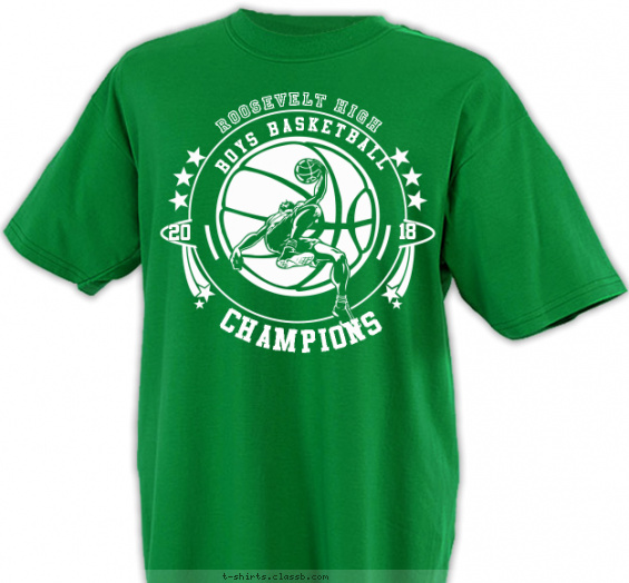 basketball t-shirt design with 1 ink color - #SP1088