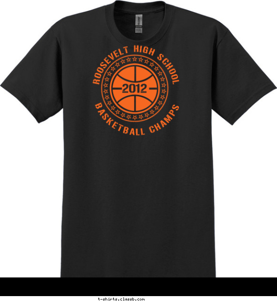 basketball t-shirt design with 1 ink color - #SP1089