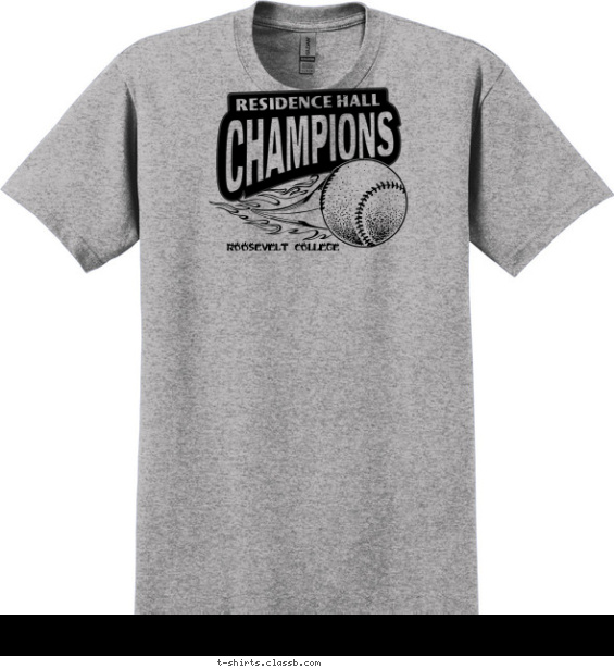Custom Baseball Champs Baseball T-Shirt by ClassB - 2XL - Sport Gray