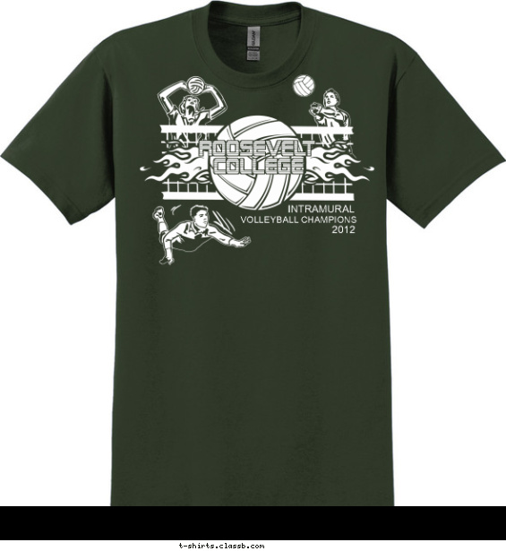 volleyball t-shirt design with 1 ink color - #SP1128