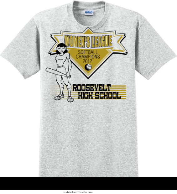 softball t-shirt design with 2 ink colors - #SP1132