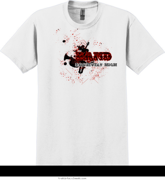 school-band t-shirt design with 2 ink colors - #SP1163