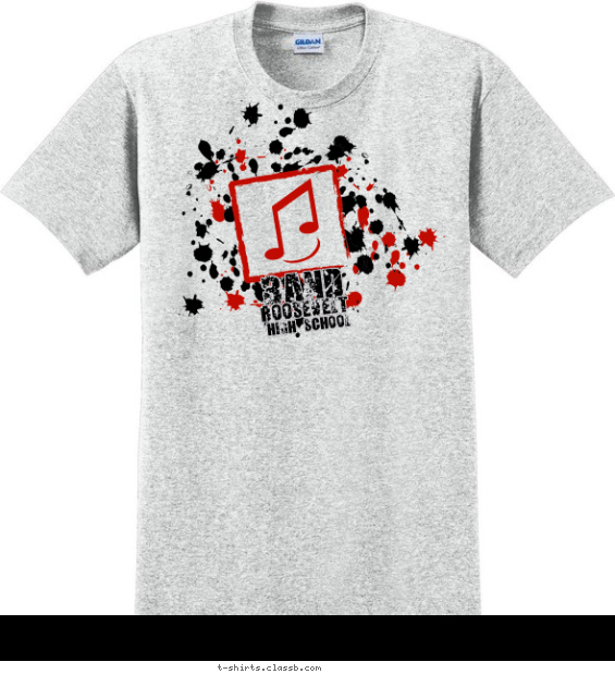 school-band t-shirt design with 2 ink colors - #SP1167