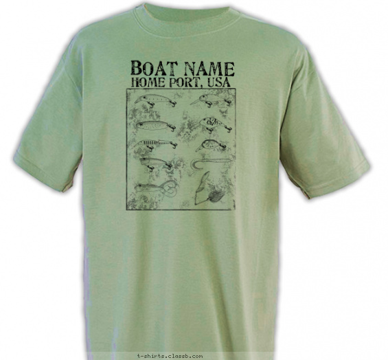 fishing-boating t-shirt design with 1 ink color - #SP1181