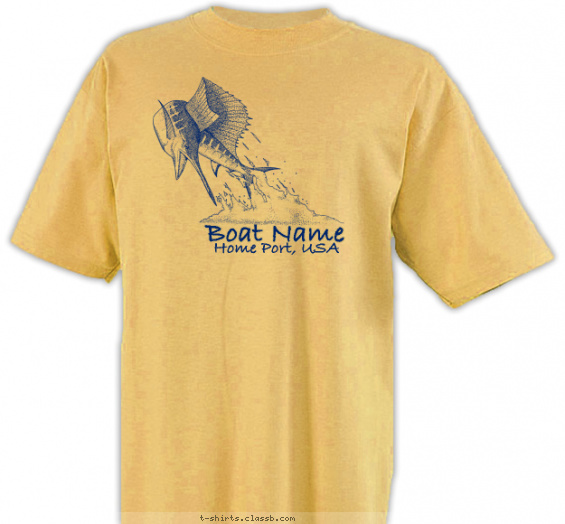 fishing-boating t-shirt design with 1 ink color - #SP1186