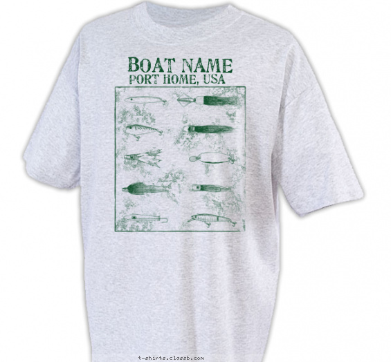 fishing-boating t-shirt design with 1 ink color - #SP1190