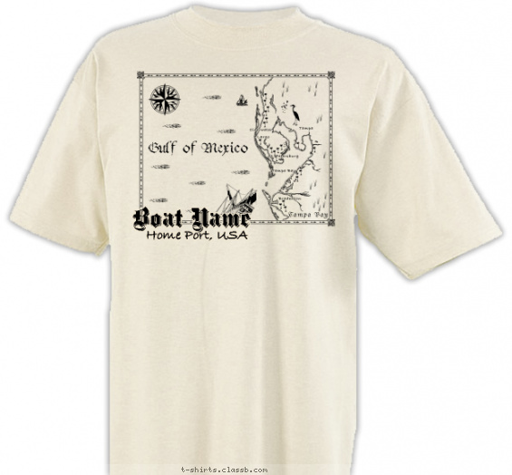 fishing-boating t-shirt design with 1 ink color - #SP1197