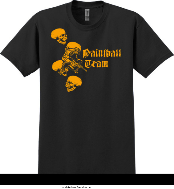 paintball t-shirt design with 1 ink color - #SP1199
