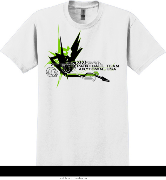 paintball t-shirt design with 2 ink colors - #SP1201