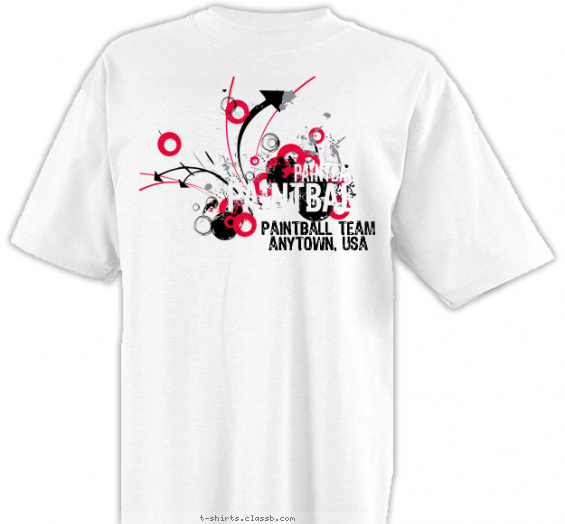 paintball t-shirt design with 3 ink colors - #SP1202