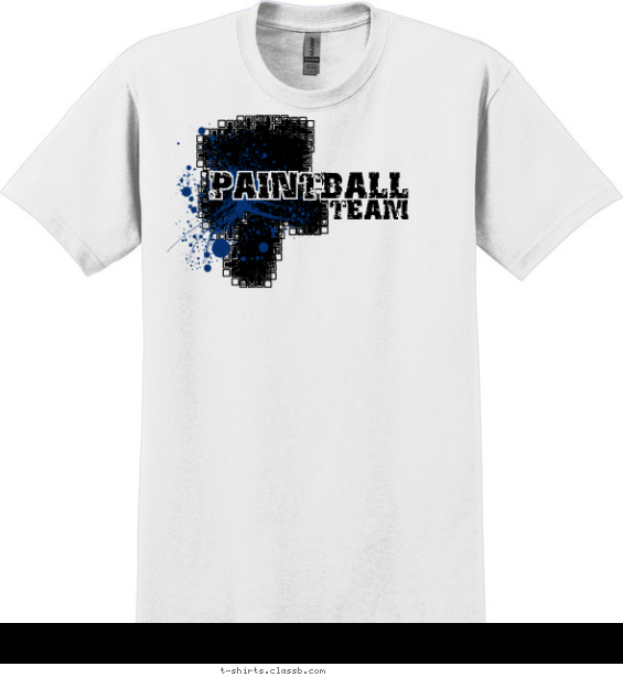 paintball t-shirt design with 2 ink colors - #SP1203