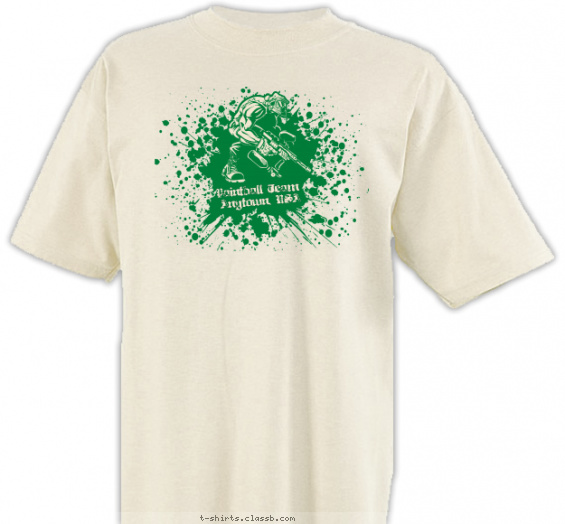 paintball t-shirt design with 1 ink color - #SP1204