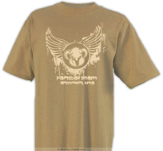 paintball t-shirt design with 1 ink color - #SP1208