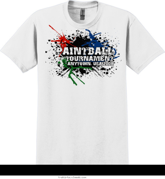 paintball t-shirt design with 4 ink colors - #SP1212