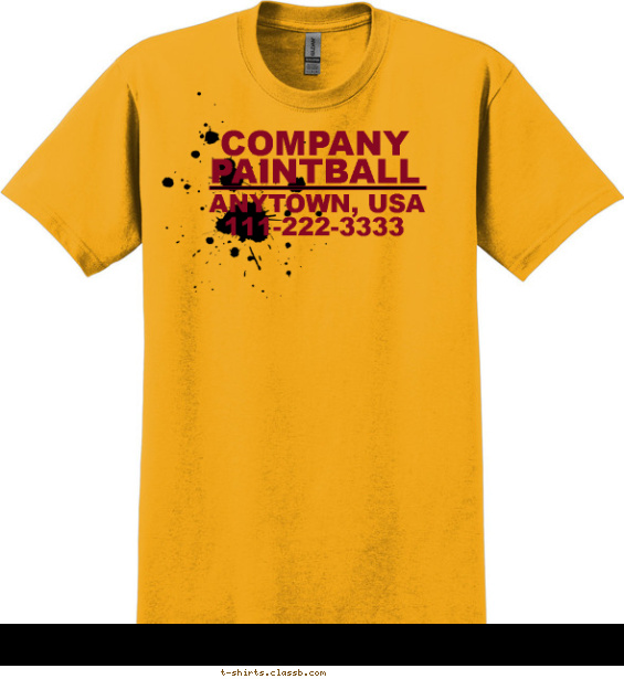 paintball t-shirt design with 2 ink colors - #SP1219
