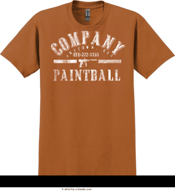 paintball t-shirt design with 1 ink color - #SP1222