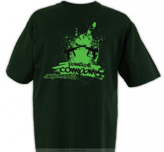 paintball t-shirt design with 1 ink color - #SP1226