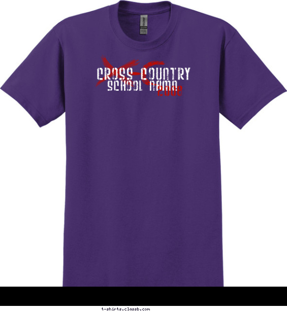 cross-country t-shirt design with 2 ink colors - #SP1228