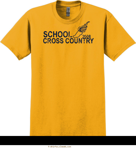 cross-country t-shirt design with 1 ink color - #SP1232