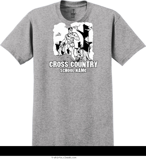 cross-country t-shirt design with 2 ink colors - #SP1239