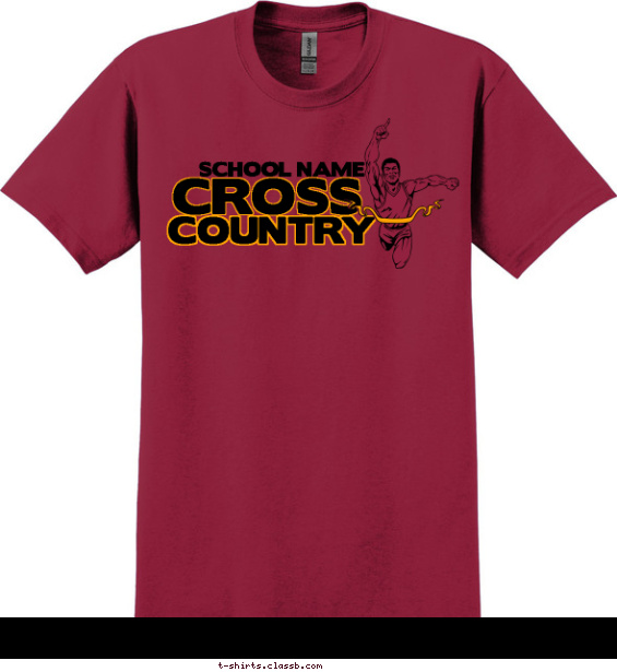 cross-country t-shirt design with 2 ink colors - #SP1240