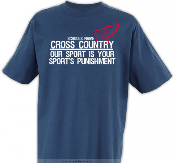 cross-country t-shirt design with 2 ink colors - #SP1245