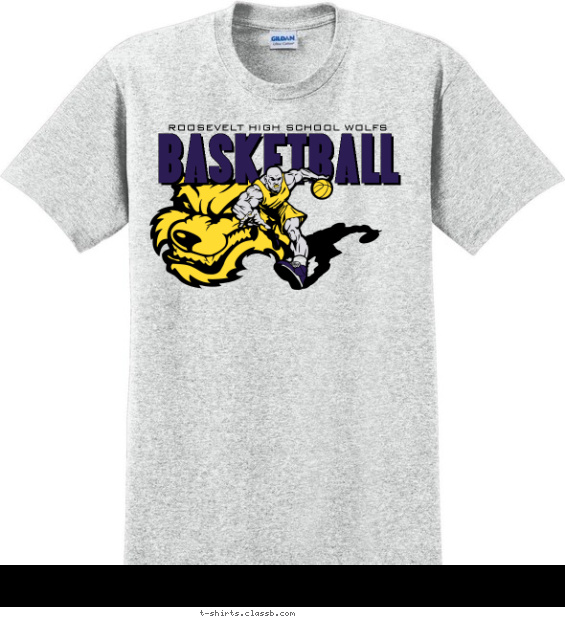 basketball t-shirt design with 3 ink colors - #SP1252