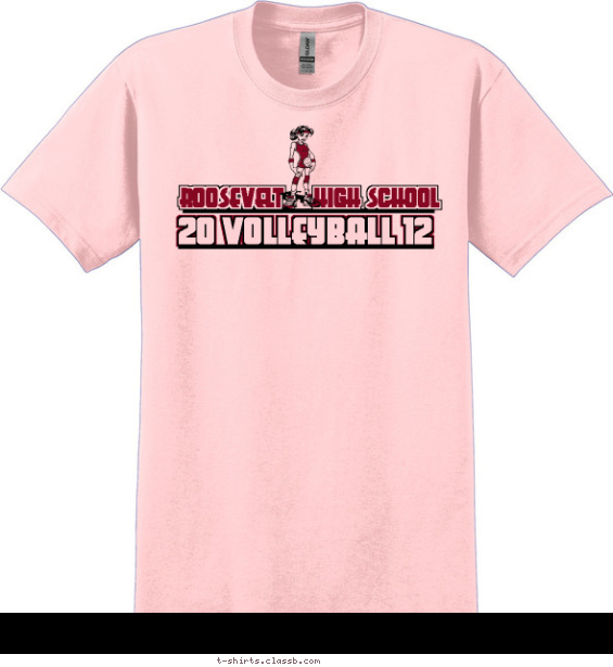volleyball t-shirt design with 2 ink colors - #SP1258