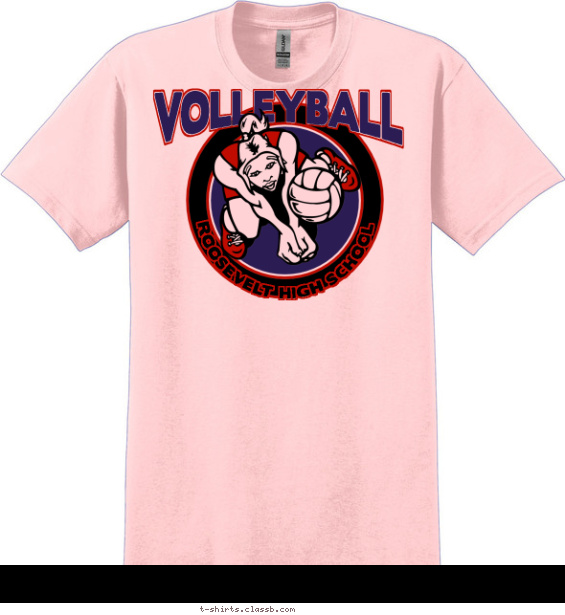 volleyball t-shirt design with 3 ink colors - #SP1260