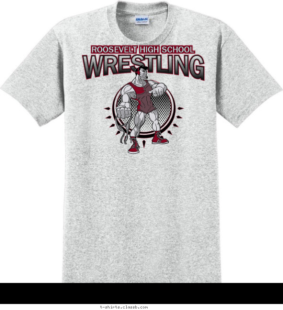 wrestling t-shirt design with 2 ink colors - #SP1267