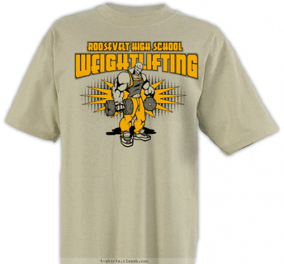 weightlifting t-shirt design with 2 ink colors - #SP1271