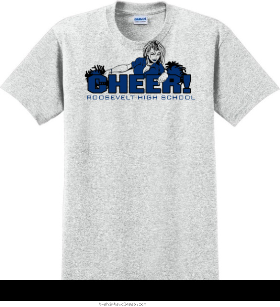 cheerleading t-shirt design with 2 ink colors - #SP1278