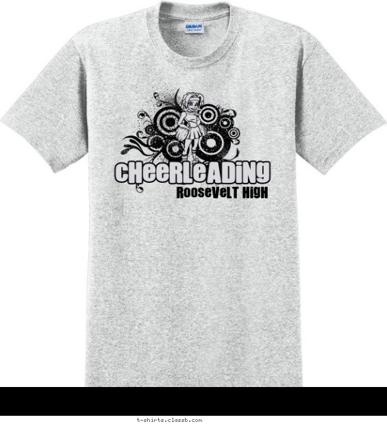 cheerleading t-shirt design with 1 ink color - #SP1280