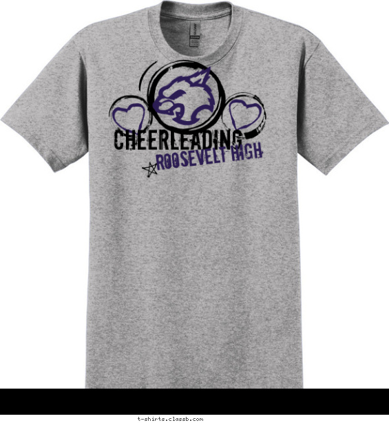 cheerleading t-shirt design with 2 ink colors - #SP1286