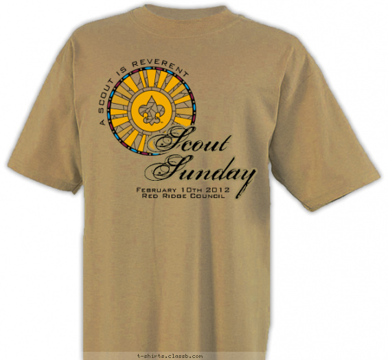 boy-scout-scout-sunday-themed-camp t-shirt design with 4 ink colors - #SP1294