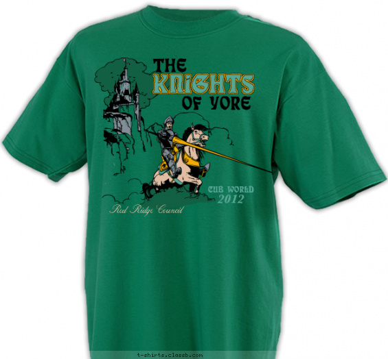 cub-scout-knights-and-dragons-themed-camp t-shirt design with 5 ink colors - #SP1299