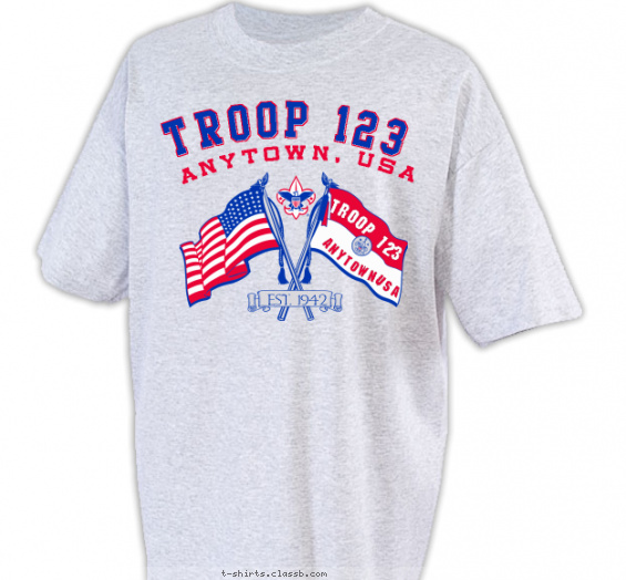 troop t-shirt design with 3 ink colors - #SP1426