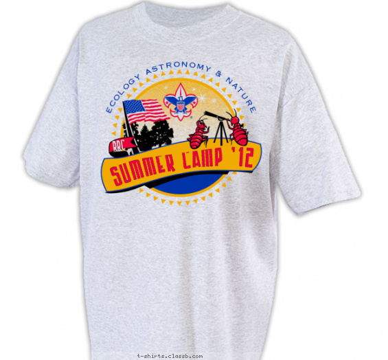 summer-camp t-shirt design with 4 ink colors - #SP1454