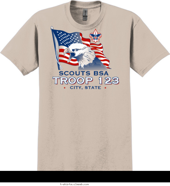 troop t-shirt design with 3 ink colors - #SP1456