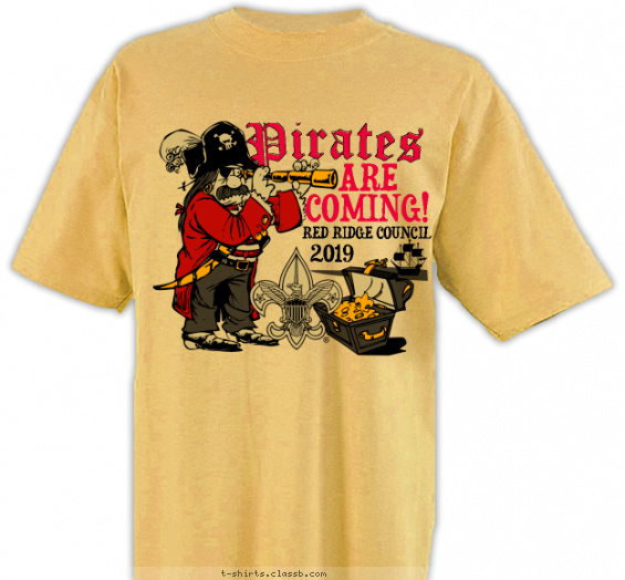 boy-scout-pirate-themed-camp t-shirt design with 3 ink colors - #SP1469