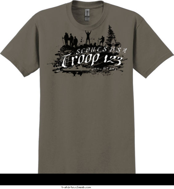 troop t-shirt design with 2 ink colors - #SP1471