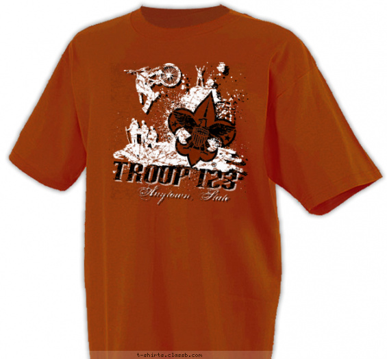 troop t-shirt design with 2 ink colors - #SP1473