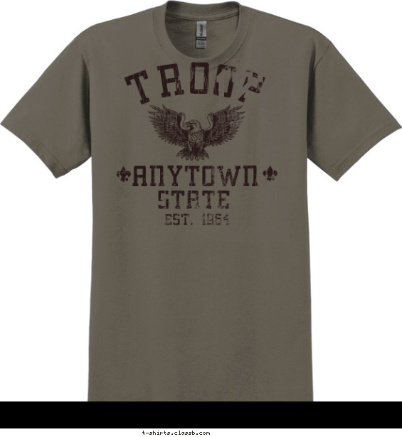 troop t-shirt design with 2 ink colors - #SP1478