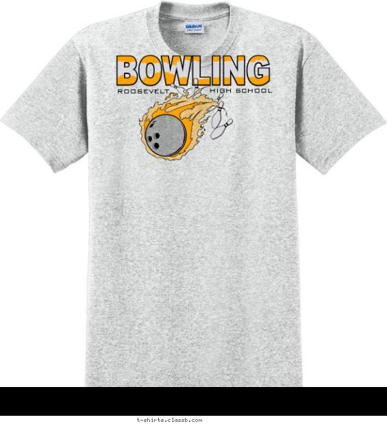 bowling t-shirt design with 2 ink colors - #SP1501