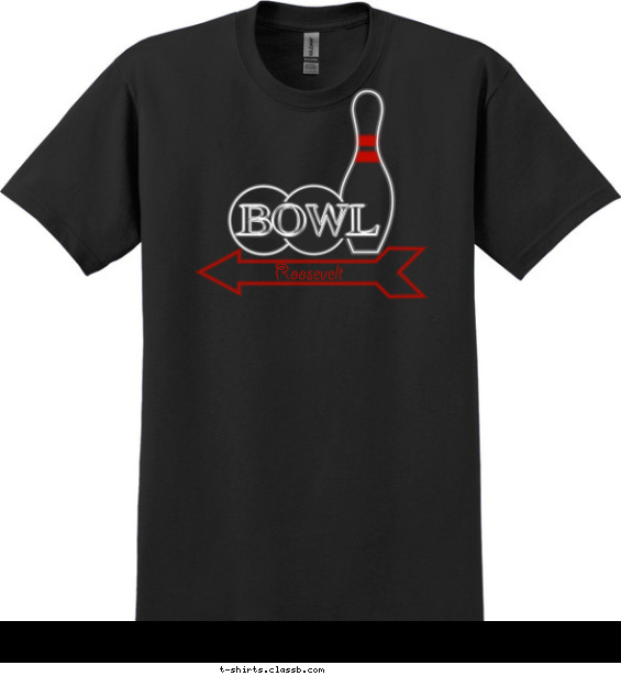 bowling t-shirt design with 2 ink colors - #SP1502